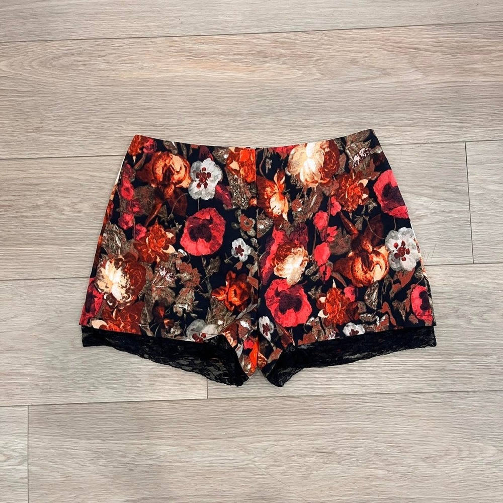 Vintage Floral Lace Trim Short Women S Dark Academia Whimsygoth Fairy Indie Boho